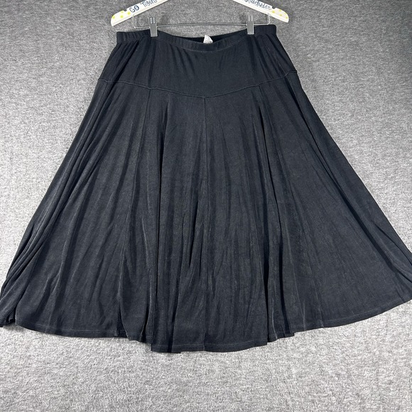 Chico's Dresses & Skirts - Chico's Travelers 3 Skirt Women's XL Black Slinky Pull On Elastic Waistband
